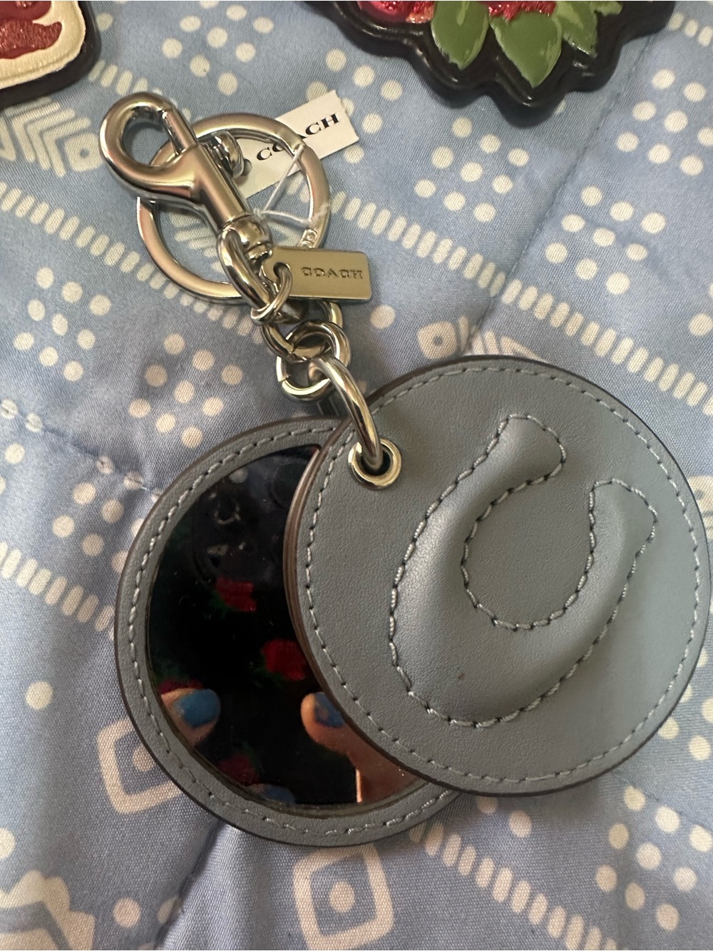 Coach Floral & Logo Charm Set in Pink, Red, Green, Gray, Gold - Picture 6 of 12